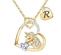 TINGN Unicorn Gifts for Girls, Gold Unicorn Necklace for Girls Unicorns Gifts for Girls Unicorns Necklaces for Teen Girls Initial Necklaces for Girls Little Girls Jewelry for Teen Girls Unicorn Gifts