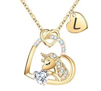 TINGN Unicorn Gifts for Girls, Gold Unicorn Necklace for Girls Unicorns Gifts for Girls Unicorns Necklaces for Teen Girls Initial Necklaces for Girls Little Girls Jewelry for Teen Girls Unicorn Gifts