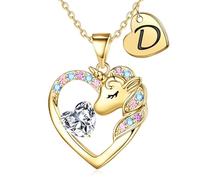 TINGN Unicorns Gifts | Unicorn Initial Necklaces | Birthday Gifts for Girls & Teen Girls