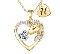 TINGN Unicorns Gifts | Unicorn Initial Necklaces | Birthday Gifts for Teen Girls