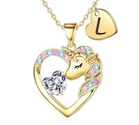 TINGN Unicorns Gifts | Unicorn Initial Necklaces | Birthday Gifts for Teen Girls