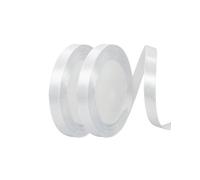 TINGSING 10mm White Ribbon for Gift Wrapping, 22m x 2 Rolls White Satin Ribbon, Thick Fabric Ribbons for Crafting, Cake Bouquet Hair Bow Crafting Wedding Car Decoration Ribbon