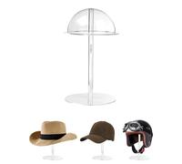 TINGSING Acrylic Hat Display Stand, 13'' Clear Hat Holder, Countertop Domed Cap Rack for Baseball Caps Cowboy Helmets, Removable Wig Holders for Vendors, Retail, Salons & Home