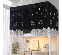 TINGSING Loft Bed Privacy Curtains, 2-Pack Breathable Dustproof Blackout Drapes for Single Sleeper Bunk Bed, Home and College Dorm Canopy Tent for Ultimate Privacy (Black)