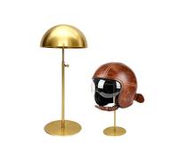 TINGSING Metal Hat Display Stand Stainless Steel Gold Hat Holder Stands 11.8-22'' Adjustable Height Domed Cap Rack with Brim, Cowboy Hats Holder, Baseball Caps Racks Wig Holders for Vendors Salons