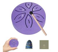 TINGSING Mini tambour à langue en acier de 7,6 cm à 6 notes - Instrument de percussion avec sac en tissu - Maillets pour livre de musique - Éducation musicale - Yoga et méditation - Pour adultes et