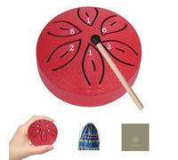 TINGSING Mini tambour à langue en acier de 7,6 cm à 6 notes - Instrument de percussion avec sac en tissu - Maillets pour livre de musique - Éducation musicale - Yoga et méditation - Pour adultes et