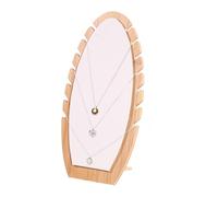 TINGSING Necklace Display Stand 7 Slots Wood Necklace Holder with PU Leather Padded Jewellery Display Stand Hanging Jewellery Tower Long Chain Jewelry Organizer Rack for Pendant Necklace, White