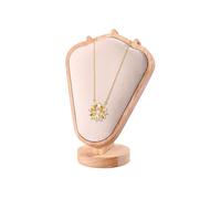 TINGSING Necklace Jewelry Display Stand, Goat Horns Shape Necklace Holder, Necklace Display for Selling, 3D Jewelry Chain Organizer Pendant Storage Rack for Hanging Chokers, Height 21cm,Beige