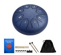 TINGSING Rain Drum for Outside Garden, 6 Inches 8 Notes Steel Tongue Drum Rain Chime Handpan with Cloth Bag, Mallets, Music Book, Musical Instrument for Adult Kid Gift, Blue