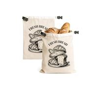 TINGSING Reusable Bread Bag for Homemade Bread, 17x13 Inch XL Linen Cotton Sourdough Bread Storage Bags with TPU Lining, Kitchen Essentials Sourdough Bag with Roll-top Buckle to Keep Fresh Longer (2)