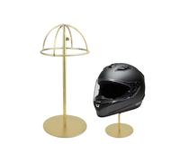 TINGSING Stainless Steel Hat Display Stand 11.8''-22.4'' Height Adjustable Hats Holder Metal Gold Cap Rack for Baseball Caps Cowboy, Wigs Head Holders Heavy Duty Helmet Stands for Closet Vendors