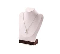 TINGSING Walnut Necklace Display Stand, Velvet Necklace Display Bust for Vendors, Jewelry Mannequin Stands and Displays, Necklace Mannequin Holder Organizer for Selling Store Trade Show,Beige
