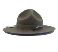 TingTingo Military Campaign Hat Drill Sergeant Instructor Mountie Ranger Hat 100% Wool Olive, Olive, 7.375
