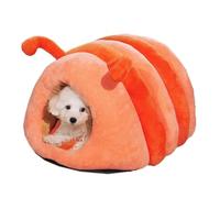 Tingting's Dream Creative Cute Cat Bed Cave Winter Warm Pet Sleeping Bed House Soft Non-Slip Cats House Bed for Indoor & Outdoor (Orange, 50×40×30CM/19.7"×15.7"×11.8"(Under 7.5KG))(Orange,60*50*40cm)