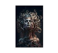 TINGTOEO Ancient Greek Mythology Snake Head Abstract Medusa Poster Canvas Poster Wall Art Decor Print Picture Paintings for Living Room Bedroom Decoration Unframe-style 12x18inch(30x45cm)