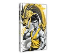 TINGTOEO Chinese Kung Fu, Bruce Lee 2 Canvas Poster Bedroom Decor Sports Landscape Office Room Decor Gift Frame-style 16x24inch(40x60cm)