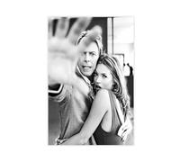 TINGTOEO David Bowie And Kate Moss, Black And White Fashion Art Print, Romantic Bedroom Decoration Canvas Poster Bedroom Decor Sports Landscape Office Room Decor Gift Unframe-style 24x36inch(60x90cm)