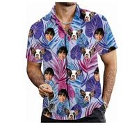 Tingwei Custom Hawaiian Shirt for Men Women, Personalised Funny Hawaiian Shirts with Faces, Shiteshirts Tropical Summer Beach Casual Short Sleeve Button Down Shirts Multicolour
