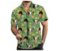 Tingwei Custom Hawaiian Shirt for Men Women, Personalised Funny Hawaiian Shirts with Faces, Shiteshirts Tropical Summer Beach Casual Short Sleeve Button Down Shirts Multicolour