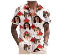 Tingwei Custom Hawaiian Shirts for Men with Face, Personalised Shiteshirts Hawaiian Shirts, Funny Shirt, Tropical Summer Beach Casual Short Sleeve, Personalised Gifts for Men