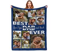 Tingwei personalised blanket,Custom Blankets with Picture Text,Personalized 10 Photos Blanket, customised Throw Blanket for customisable Mom Dad Couple Girlfriend Boyfriend Wife Husband Gifts