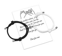 TINGYA 2pcs Magnetic Mutual Attraction Couple Bracelets Handmade Rope Braided Matching Bracelets Boyfriend Girlfriend Gift