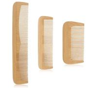 Tingyanyan 3 Piece Wooden Comb Set, Women's Fine Tooth Comb, Men's Anti-Static Wooden Comb, Natural Bamboo Comb, Straightening, Curling, Beard Comb Set