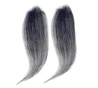 Tingyilan 2 Pieces Hair Plant Toupee Frontal Hair Piece For Men, Triangle Shape Natural Black Hair Extension Hairline Toupee Forehead Hairpiece Human Hair,Black,3x3x4cm