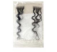 Tingyilan 2Pcs Edges Hair Real Human Hair, Invisible Lace Hairline Hair Extensions Curly Baby Hair Stripes Reusable Lace Baby Hair Edges,Black,I shape