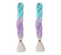 Tingyilan 2Pcs Glow in The Dark Wig, Curly Braiding Hair, Ombre Colour Hair Extensions for Braiding, Luminous Crochet Braids Long for Twist Hair Pieces for Women,37