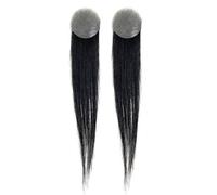 Tingyilan 2Pcs Hair Loss Cover Up, 6In Bald Spot Hair Patch Toupee for Women Men, Natural Real Human Hair Toppers Hairpieces with Pu Thin Skin,Black,3x3cm