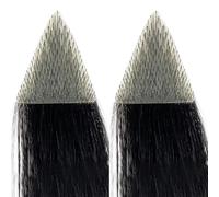 Tingyilan 2pcs Men's Sideburns Human Hair Toupee Triangle Hairpieces for Hair on the Temples, Straight Tape Hair Replacement System 15cm,Black,3x3x2cm