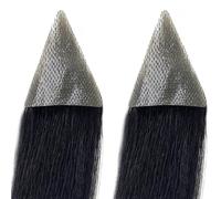 Tingyilan 2pcs Men's Sideburns Human Hair Toupee Triangle Hairpieces for Hair on the Temples, Straight Tape Hair Replacement System 15cm,Black,5x5x4cm