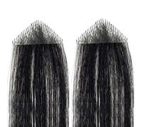 Tingyilan 2pcs Men's Sideburns Human Hair Toupee Triangle Hairpieces for Hair on the Temples, Straight Tape Hair Replacement System 15cm,Black,2x2x3cm