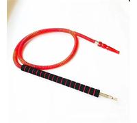 Tingyilan 2pcs Shisha Hose with Rubber Handle Metal Tip Leather Wrapped Silk Shisha Pipe Washable Durable 180cm/70.9" Long Shisha Hose,Red