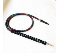 Tingyilan 2pcs Shisha Hose with Rubber Handle Metal Tip Leather Wrapped Silk Shisha Pipe Washable Durable 180cm/70.9" Long Shisha Hose,Black