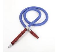 Tingyilan 3pcs Hookah Hose 100cm Washable Leather Hookah Pipe Wooden Handle Hookah Accessories, Soft Touch Rubber Handle Alloy Tip Leather Wrapped,Blue