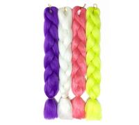 Tingyilan 4 Packs Glow in The Dark Wig, Afro Wig Synthetic Luminous Braid Wigs Crochet Braids Hair Braiding Wigs Pigtail Wigs,A