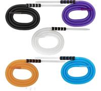 Tingyilan 5Pcs Set Hookah Hose Disposable Shisha Hose, Soft Foam Handle with Glass Mouthpiece, Hookah Accessories Fits Any Hookah Set
