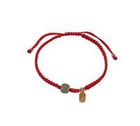 Tingyilan 925 Sterling Silver Hetian Jade Blessing Wealth Red String Bracelet,Red