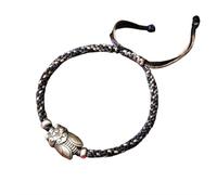 Tingyilan ACE ALL, ACHIEVE ALL Sliver Handmade Bracelet, Adjustable Distance Matching Bracelet with Gift Box, Wish Jewellery Gifts for Women Men Friends Candidate,Black,One Size