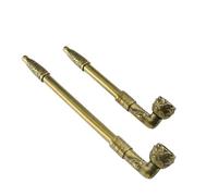 Tingyilan Brass Copper Tobaccoes Pipe, Handmade Portable Handmade Copper Pipe with No Filter Holder Travel Smoking Accessories Smoking,S+M