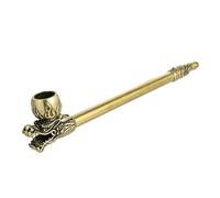 Tingyilan Brass Tobacco Smoking Pipe Head of Dragon Metal Herb Pipes for Smoking Long Tobacco Smoking Pipes Cigar Pipe for Grandfather Husband,M