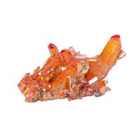 Tingyilan Colorful Titanium Coated Quartz Crystal Cluster Specimen, Natural Quartz Crystals and Gemstones Colourful Rock Mineral Reiki Healing Decorative Stone,Orange