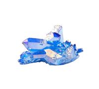 Tingyilan Colorful Titanium Coated Quartz Crystal Cluster Specimen, Natural Quartz Crystals and Gemstones Colourful Rock Mineral Reiki Healing Decorative Stone,Blue