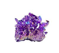 Tingyilan Colorful Titanium Coated Quartz Crystal Cluster Specimen, Natural Quartz Crystals and Gemstones Colourful Rock Mineral Reiki Healing Decorative Stone,Purple