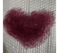 Tingyilan Fake Private Chest Hair, Handmade Full Lace Biniki Synthetic Body Hair for Adding Volume Invisible Realistic Fake Pubic Hair,Wine Red,One Size