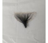 Tingyilan Fake Private Hair, Black Mini Goat Beard Invisible Realistic Body Wig for Men And Women, High Temprature Fiber Body Pubic Hair with 2Pcs Tapes,Black,One Size