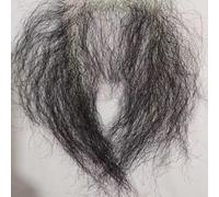 Tingyilan Fake Private Hair, Unisex Pubic Toupee Handmade Long Invisible Realistic Fake Body Hair for Female Male, Black Silicone Doll Adding Volume Hair,A,One Size